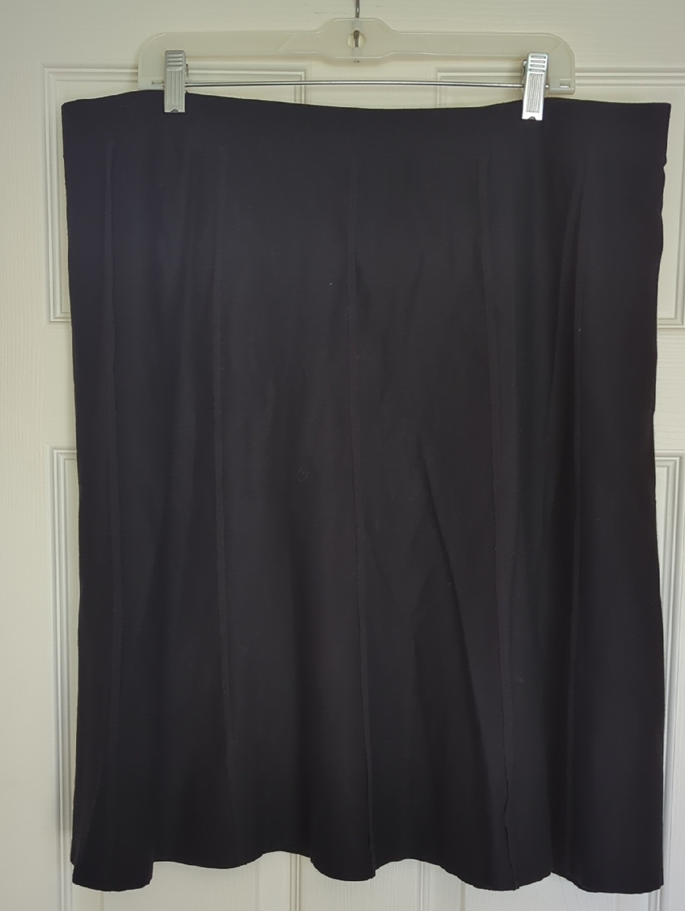 Eileen Fisher Black Pull-on Crepe A-Line Midi Women's Skirt XL 18
